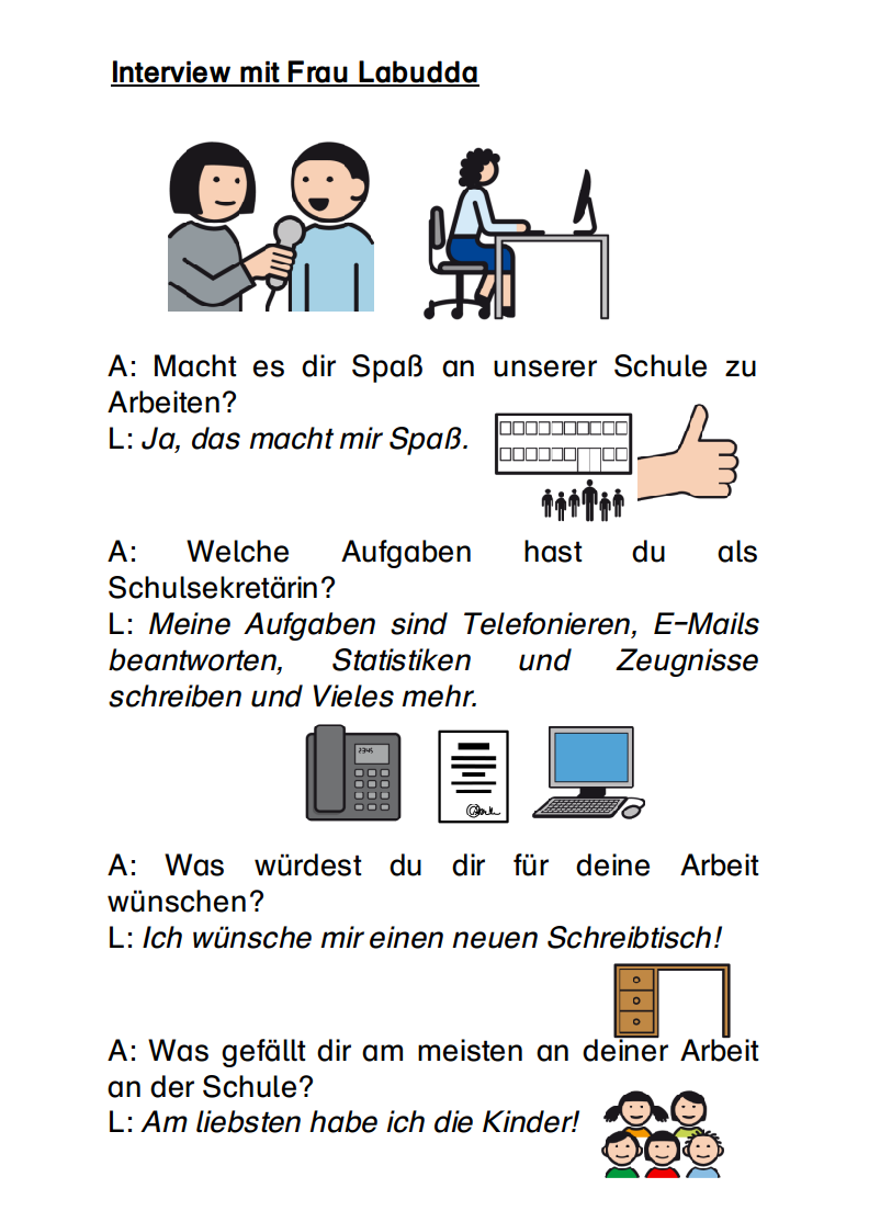 Interview aus der Schülerzeitung von Frau Labudda